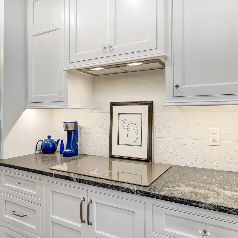 Slate kitchen renovation with white cabinetry, Columbus, OH area