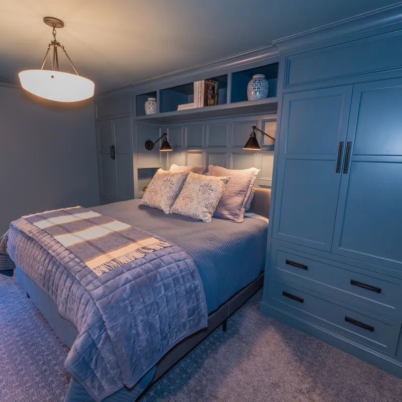 Custom bedroom entertainment center built-ins, Dublin, OH