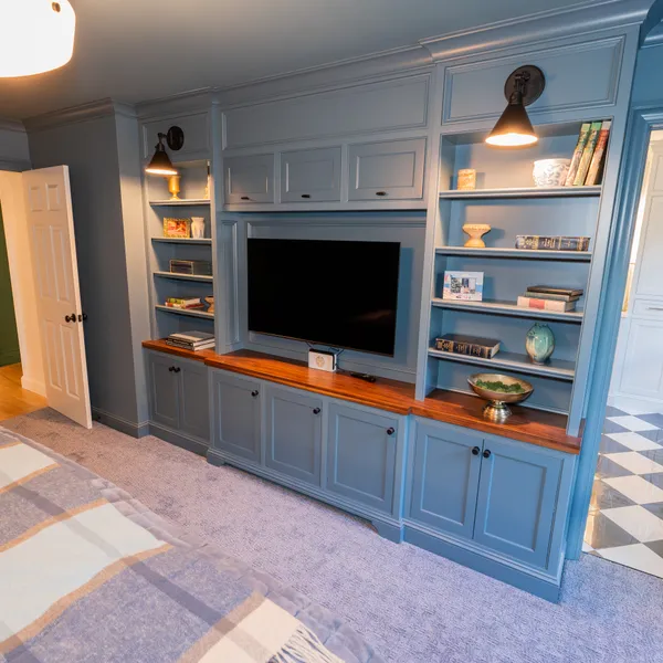 Custom bedroom entertainment center built-ins, Dublin, OH
