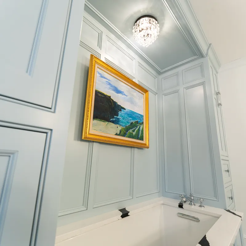 Custom bathroom vanity in black and white, Dublin, OH
