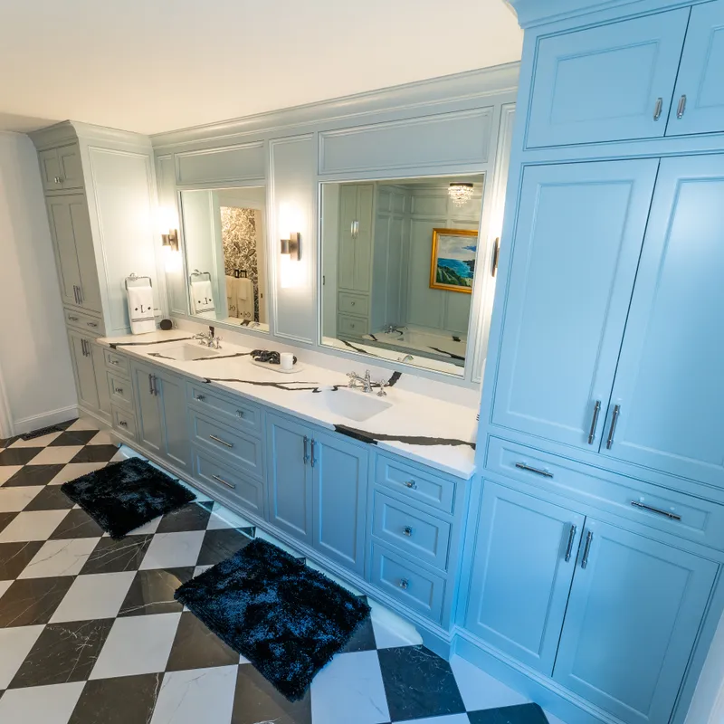 Black and white bathroom cabinetry and storage, Dublin, OH