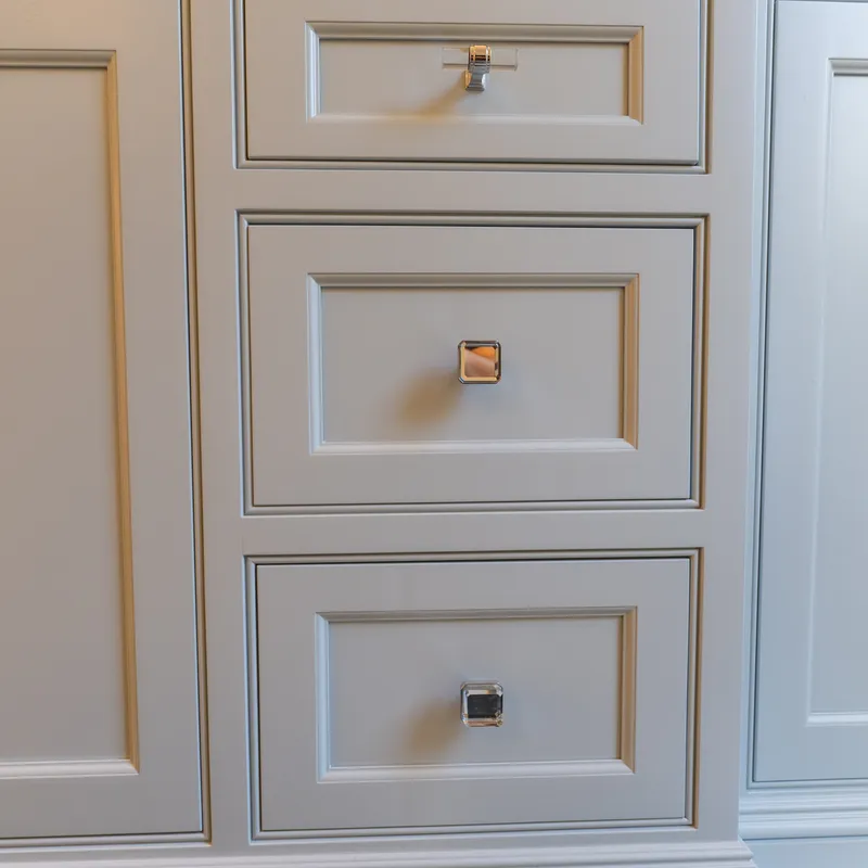 Black and white bathroom millwork detail, Dublin, OH