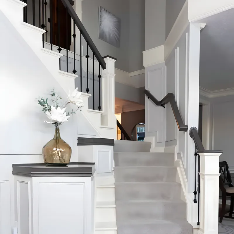 Completed architectural millwork in a Dublin, OH first floor remodel