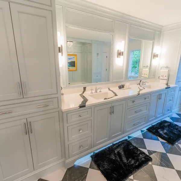 Custom black and white bathroom vanity, Dublin, OH