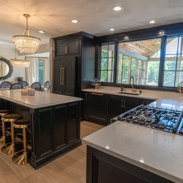 Custom black kitchen cabinetry, Bexley, OH