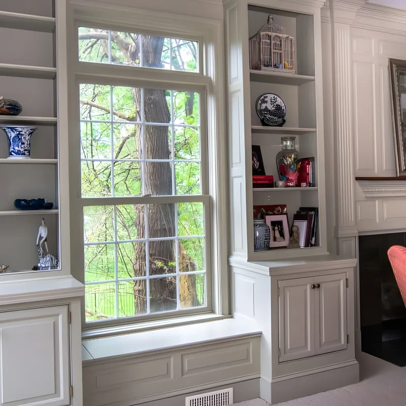 Finished trim and built-ins in a Dublin, OH room addition