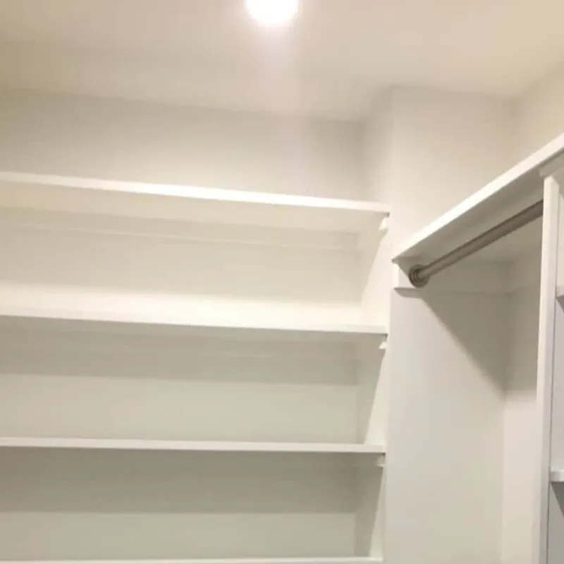 Custom closet upgrade with taupe finish, Columbus, OH area