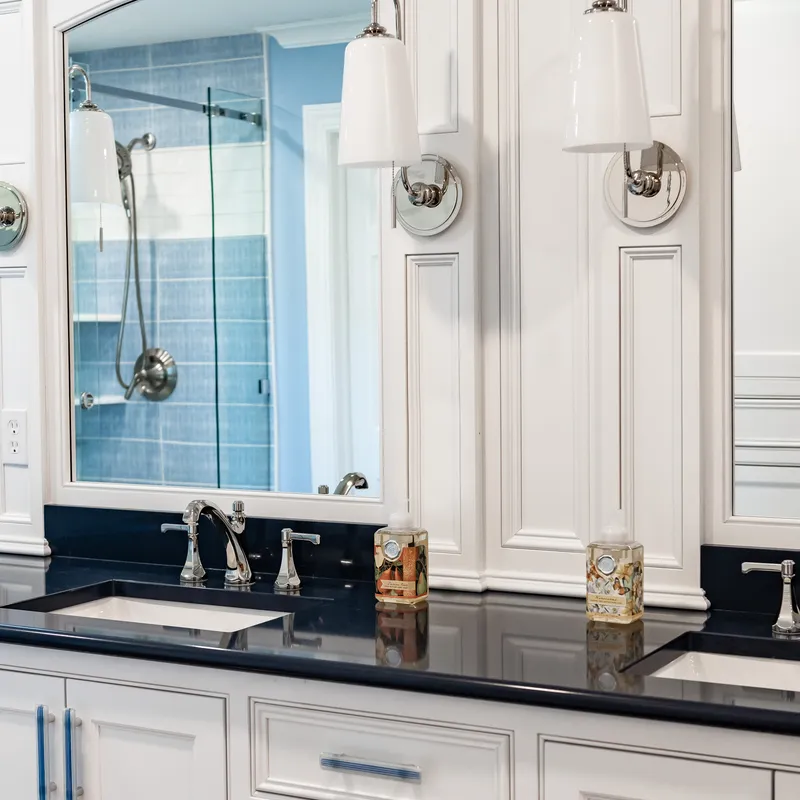 Custom vanity and mirror cabinetry, Columbus, OH area