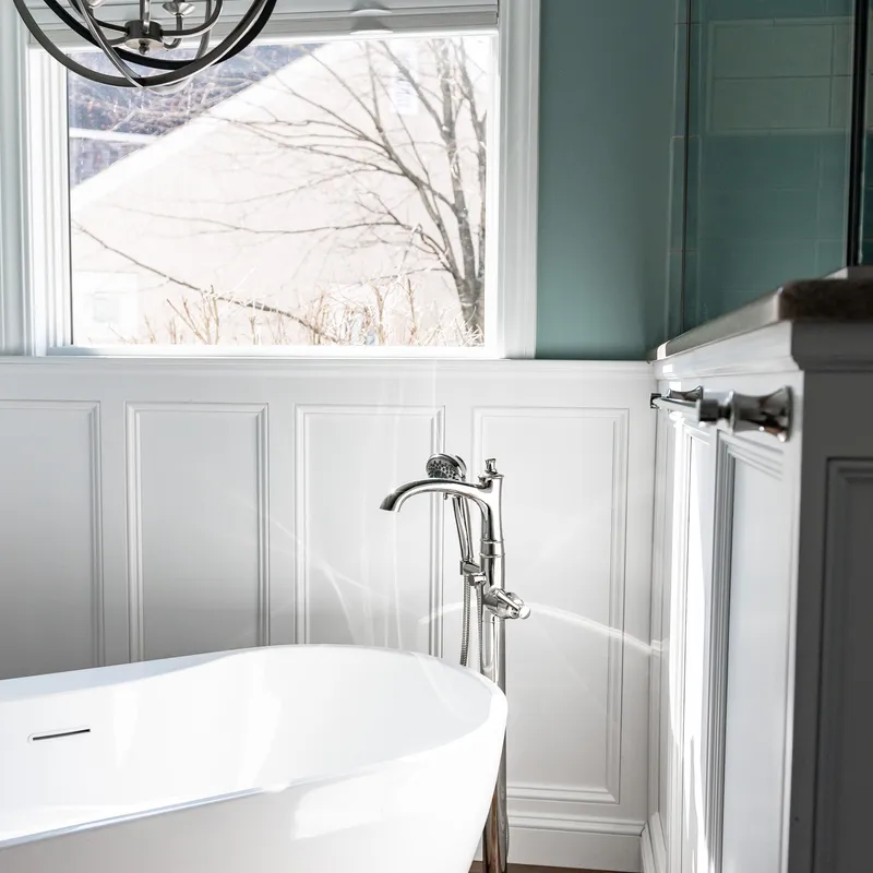 Aqua bathroom storage cabinetry, Columbus, OH area
