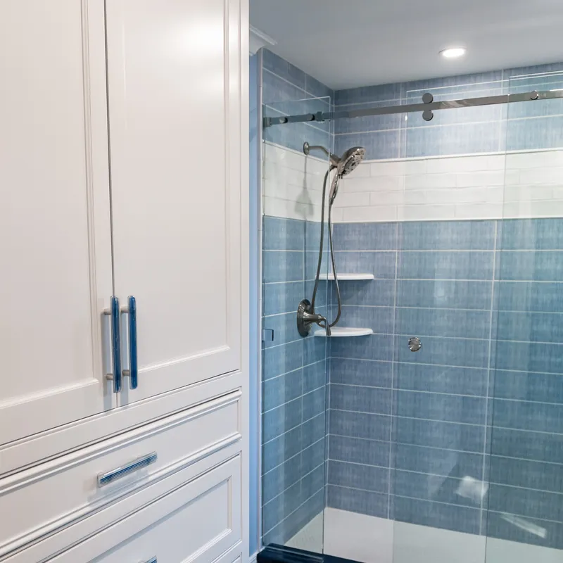 White bathroom cabinetry detail, Columbus, OH area