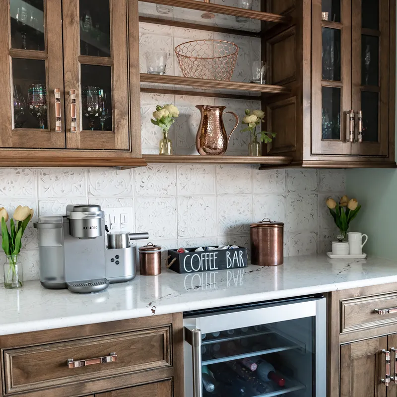 Custom kitchen built-ins with cream finish, Columbus, OH area