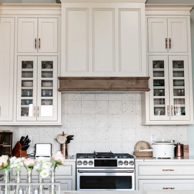 Custom kitchen millwork with copper hardware, Columbus, OH area