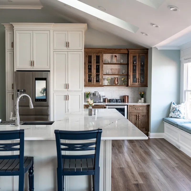 Custom cream kitchen cabinetry finish, Columbus, OH area