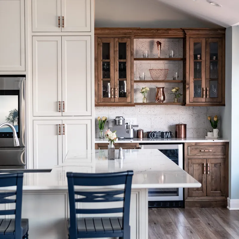Finished copper and cream kitchen renovation, Columbus, OH area