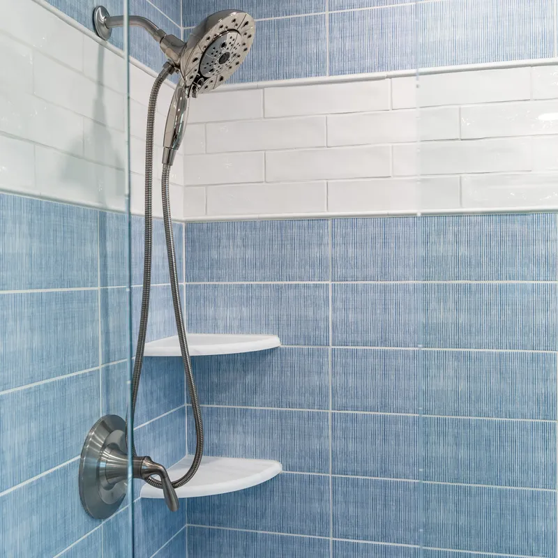 Glass and white bathroom renovation, Columbus, OH area