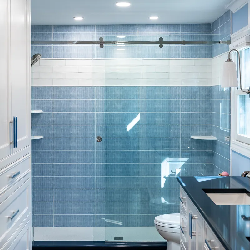 Custom white vanity cabinetry, Columbus, OH area