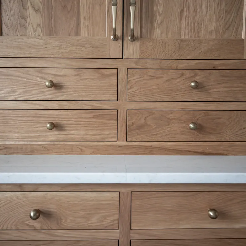 Double oak office built-in shelving, Columbus, OH area