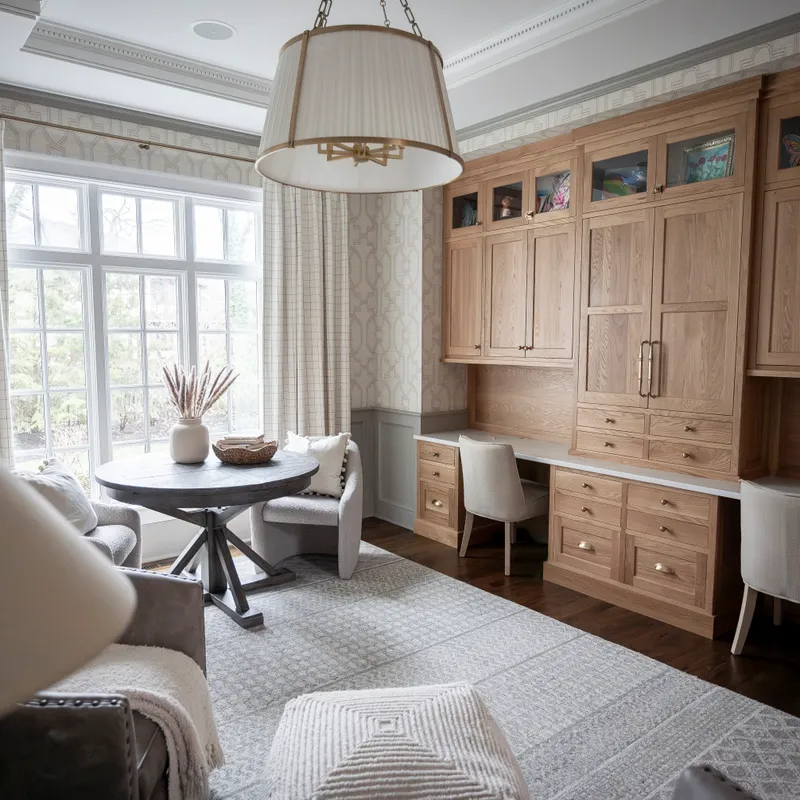 Oak office cabinetry and built-in shelving, Columbus, OH area