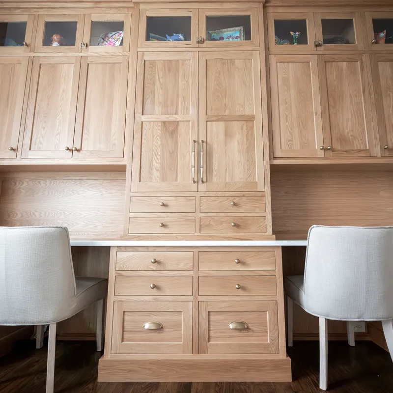 Finished double oak home office renovation, Columbus, OH area