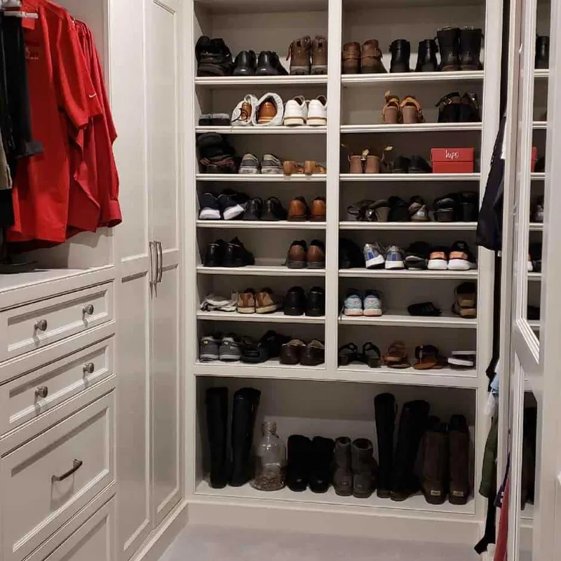 Walk-in closet cabinetry detail, Dublin, OH