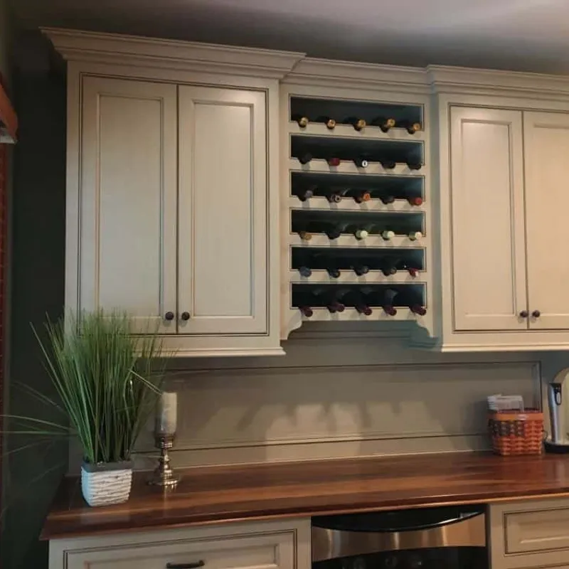 Custom kitchen wine buffet cabinetry, Columbus, OH area