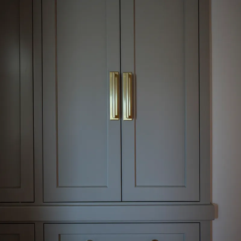 Custom coastal gray bathroom vanity, Columbus, OH area