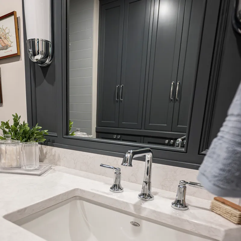 Coastal gray bathroom renovation, Columbus, OH area