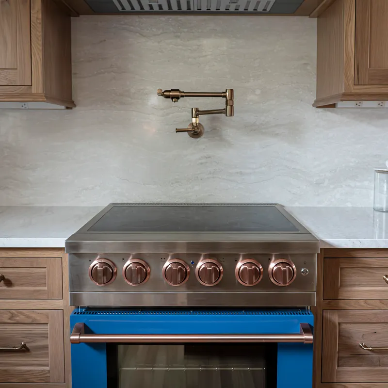 Blue kitchen island and cabinetry, Columbus, OH area