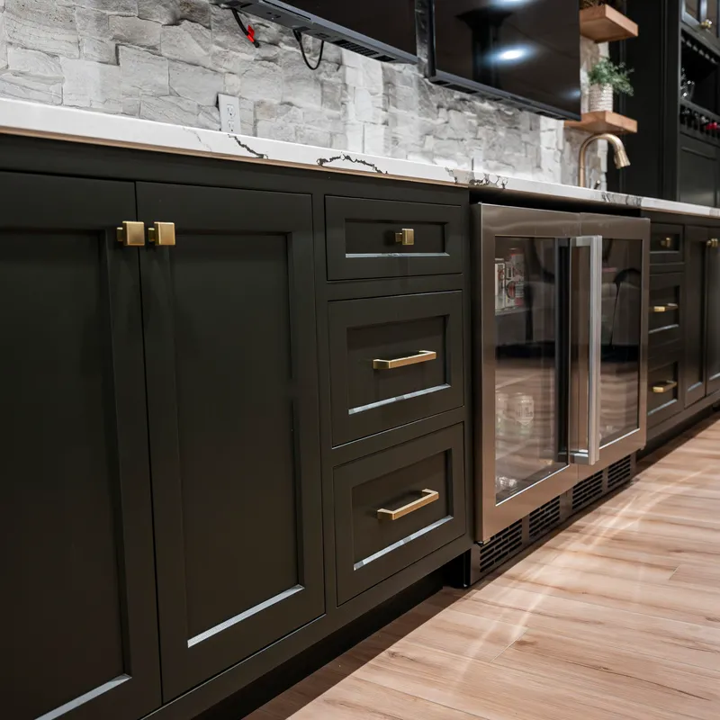 Custom kitchen island with dark cabinetry, Dublin, OH