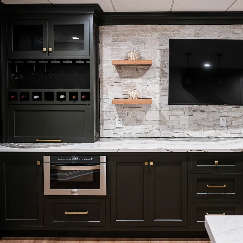 Dark kitchen cabinetry and trim, Dublin, OH
