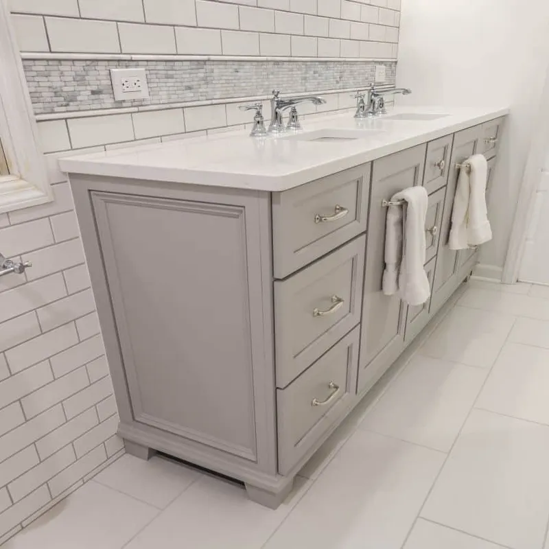 Custom slate and stone bathroom cabinetry, Columbus, OH area