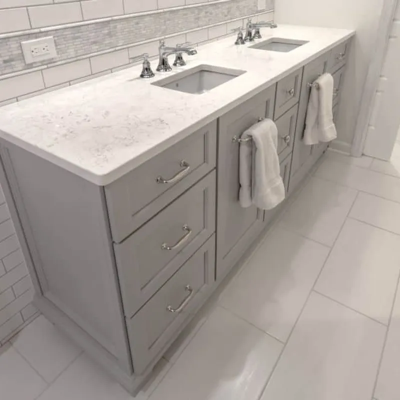 Custom slate and stone bathroom cabinetry, Columbus, OH area