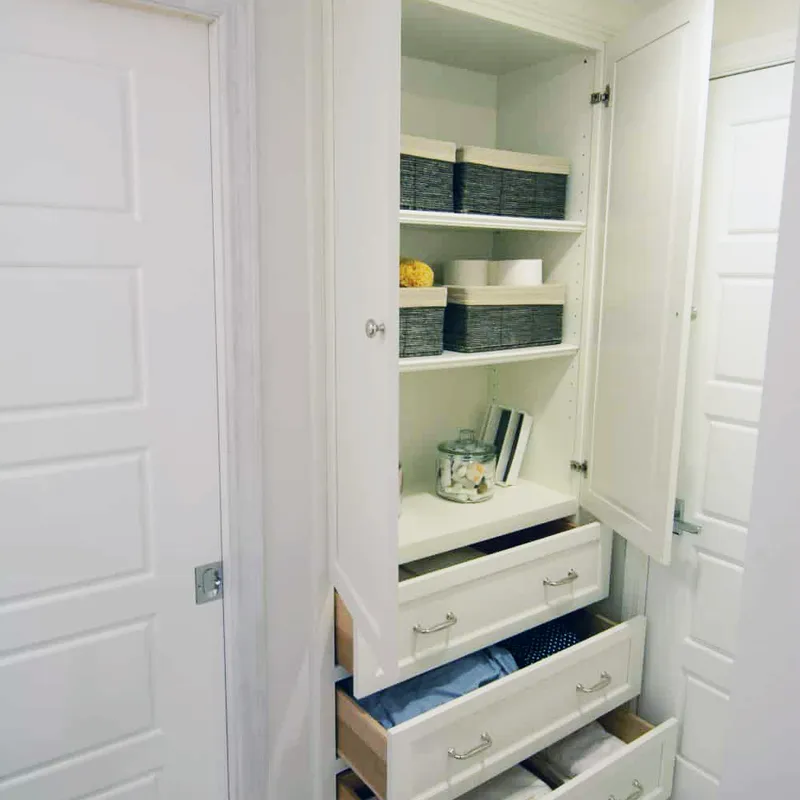 Linen closet built-in shelving, Columbus, OH area
