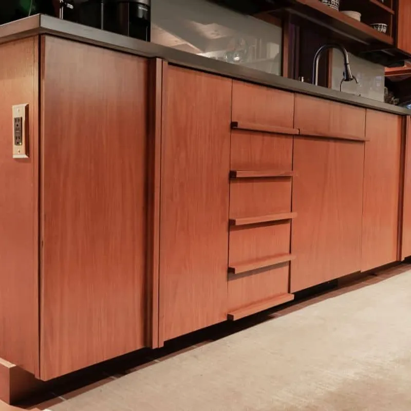 Frank Lloyd Wright inspired custom kitchen cabinetry, Columbus, OH area