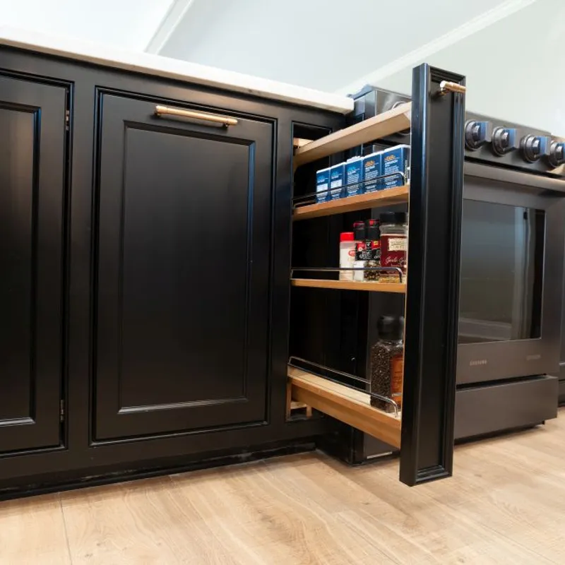 Custom black kitchen cabinetry, Columbus, OH area