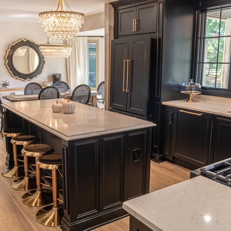 Custom black kitchen cabinetry, Columbus, OH area