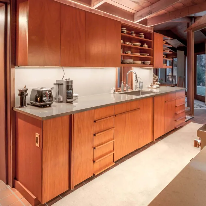 Frank Lloyd Wright inspired custom kitchen cabinetry, Columbus, OH area